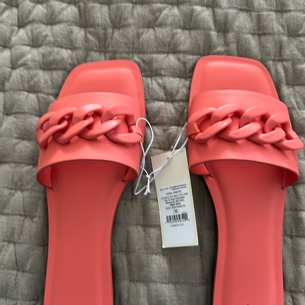 Sandals coral colored. Never worn